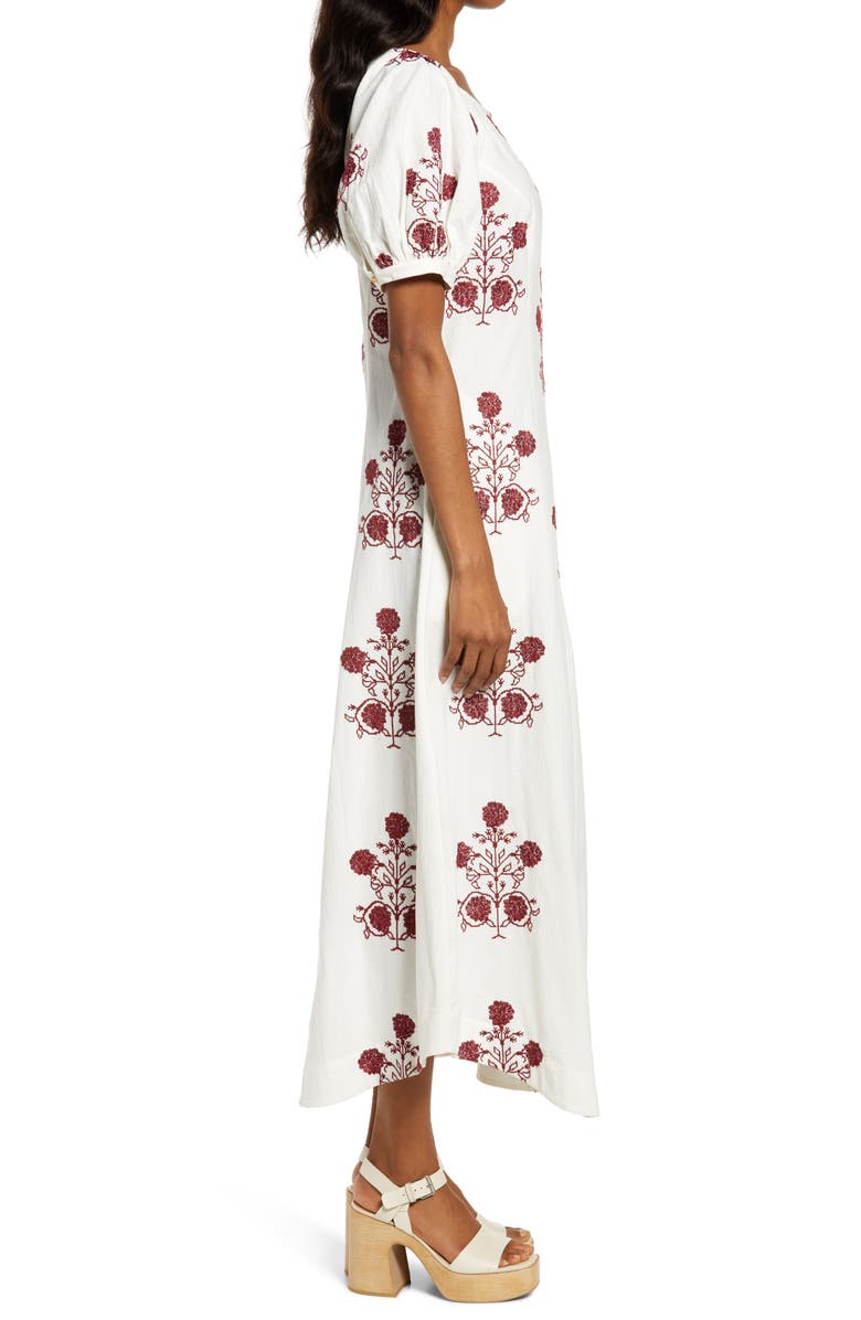Free People Cactus Flower Embroidered Cotton Dress, Alternate, color, 