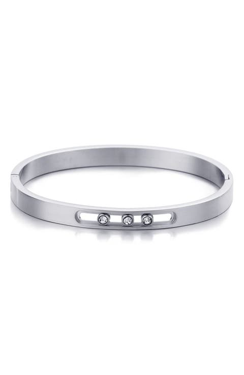 Tarnish Resistant Cubic Zirconia Bangle Bracelet