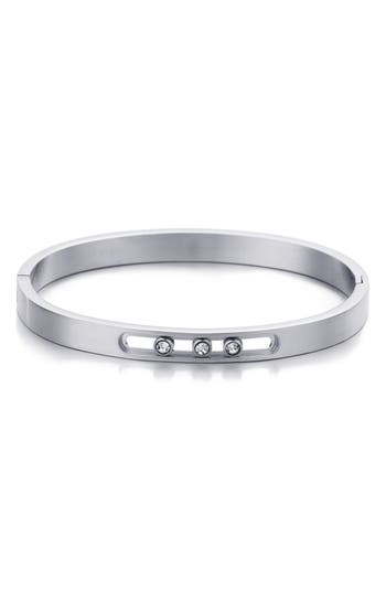 Adornia Tarnish Resistant Cubic Zirconia Bangle Bracelet In Silver