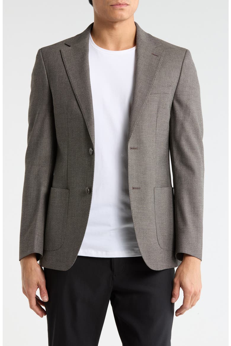 Taupe Heathered Notch Lapel Sport Coat, Main, color, TAUPE