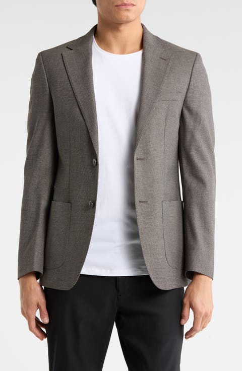 Taupe Heathered Notch Lapel Sport Coat (Short, Regular & Long)
