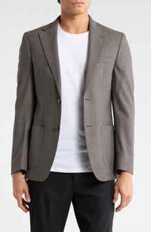 Calvin Klein Taupe Heathered Notch Lapel Sport Coat