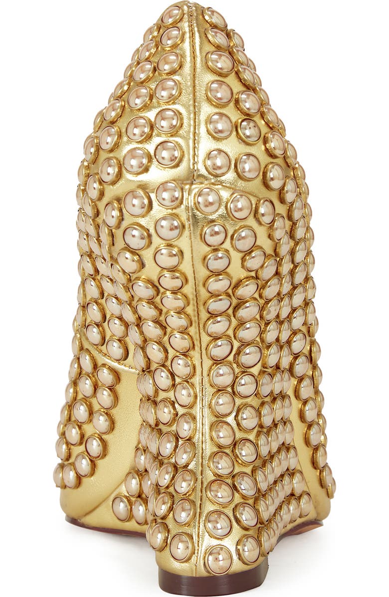 AZALEA WANG Teryn Pointed Toe Wedge Pump, Alternate, color, Gold