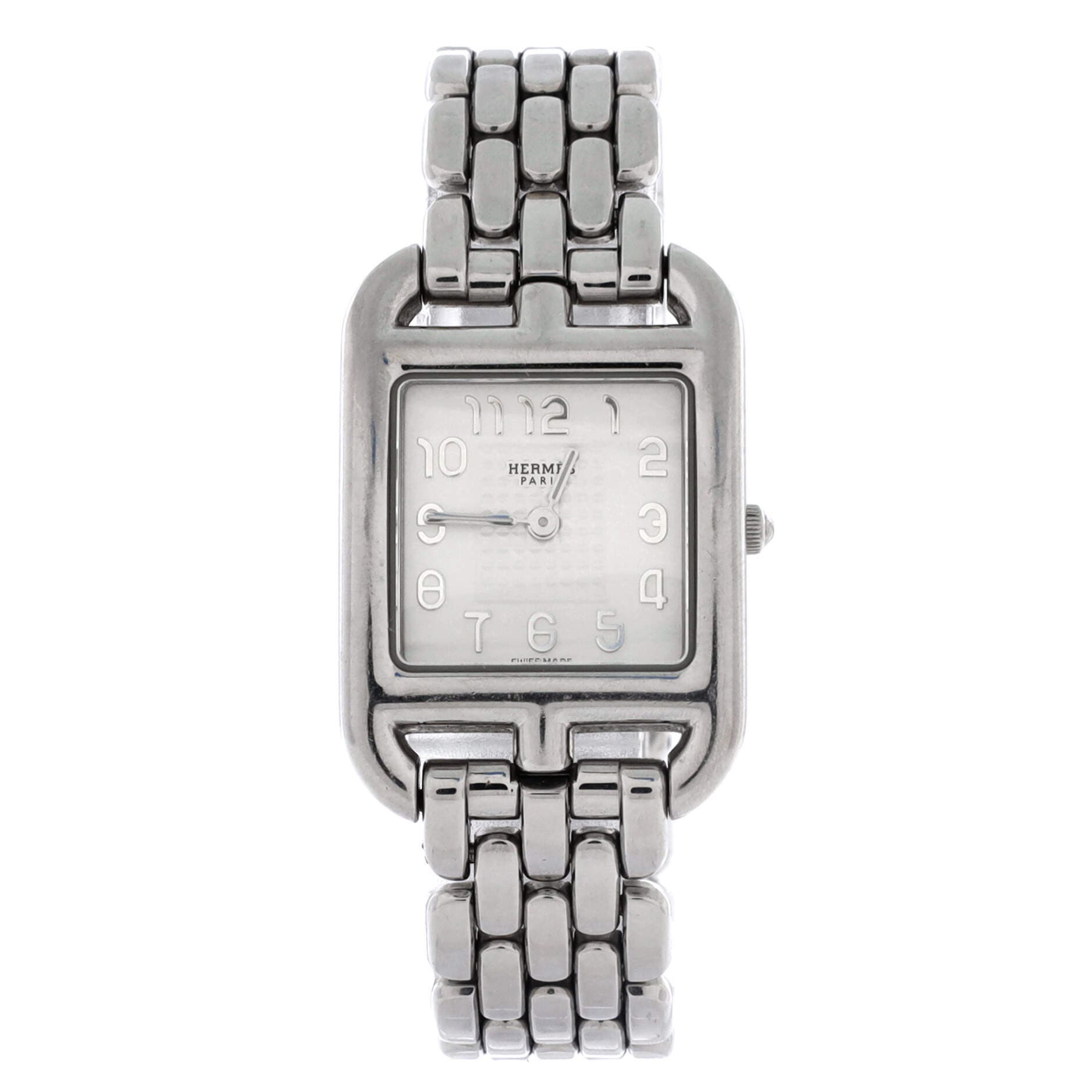 Pre-Owned Hermes Cape Cod Quartz Watch Stainless Steel 23, Main, color, Silver