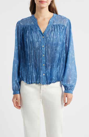 Pleated Denim Shirt