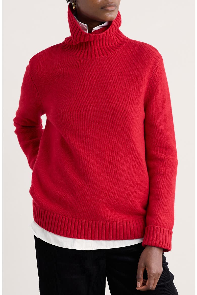 Braque Turtleneck Wool Blend Sweater, Main, color, KNIT MELANGE CARMINE