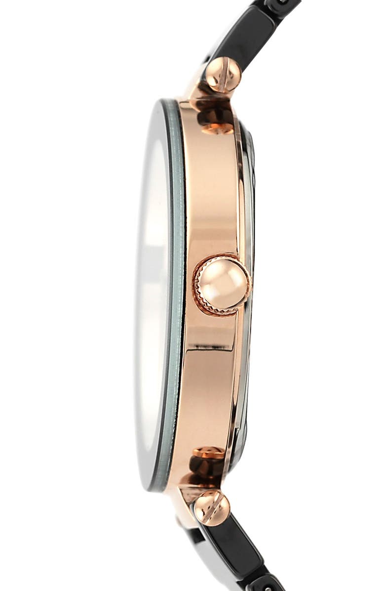 Anne Klein Diamond Dial Ceramic Bracelet Watch, 33mm, Alternate, color, 