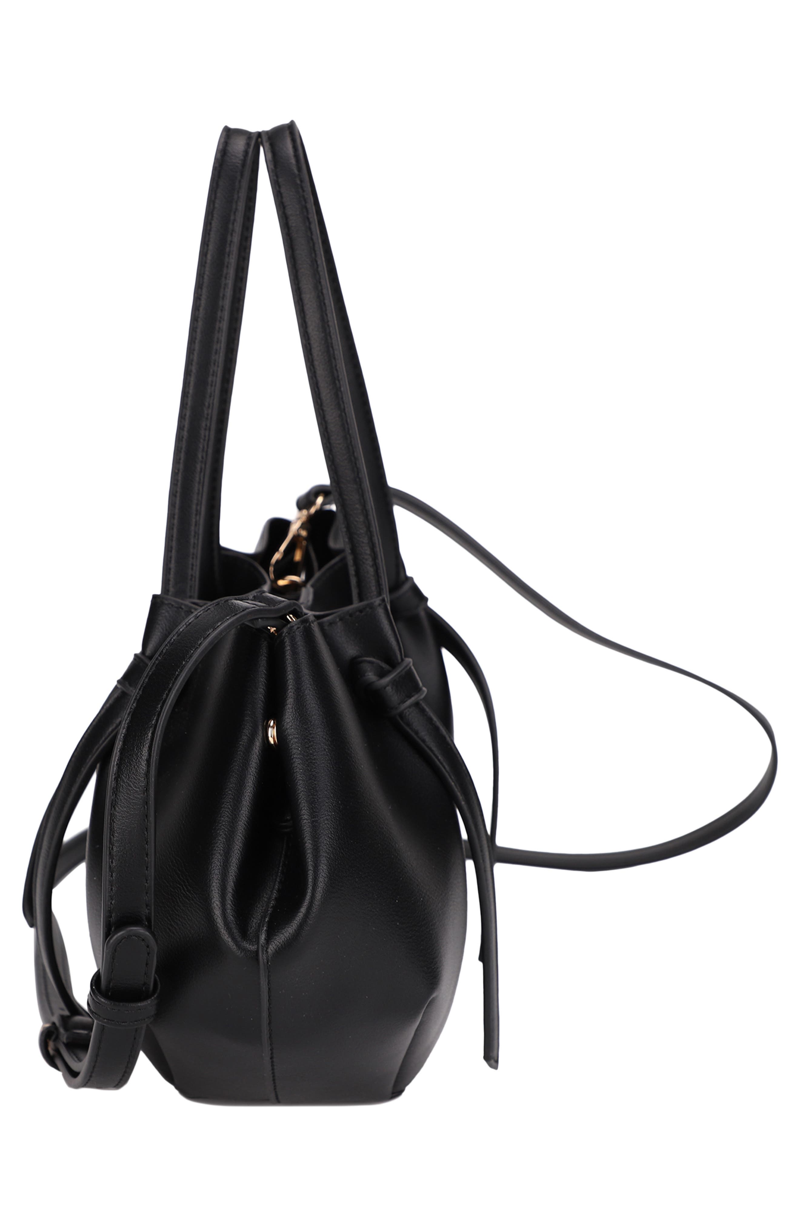 Mali + Lili Mini Lou Lou Vegan Leather Tote, Alternate, color, Black