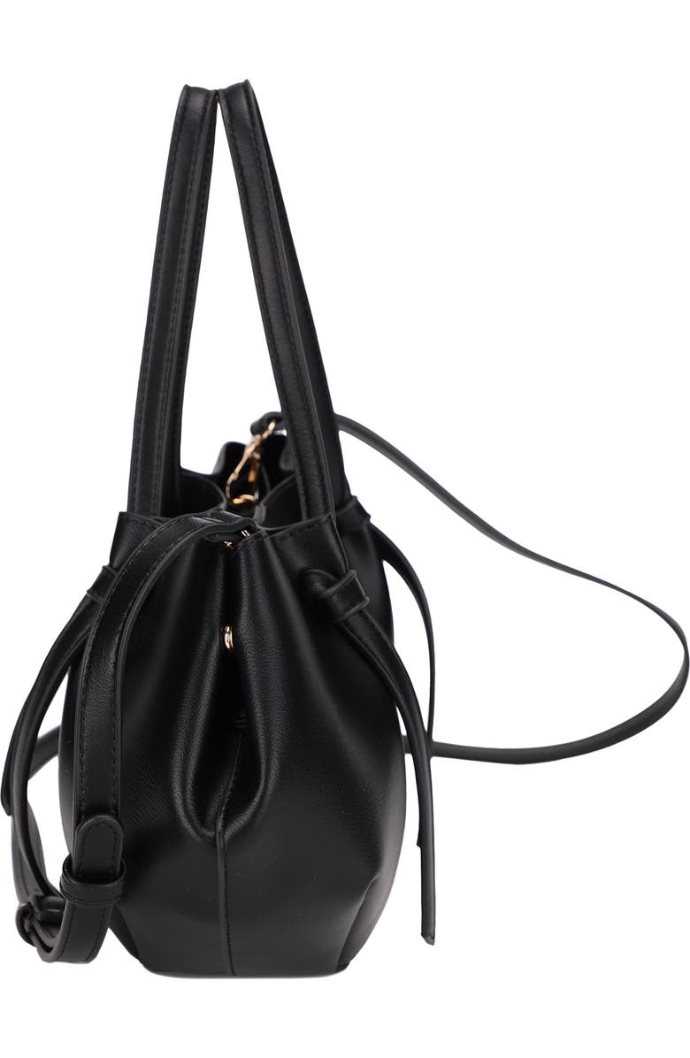 Mali + Lili Mini Lou Lou Vegan Leather Tote, Alternate, color, Black