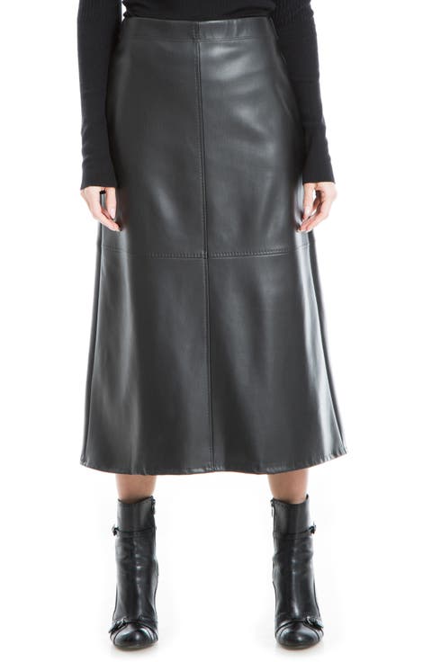 Faux Leather A-Line Skirt