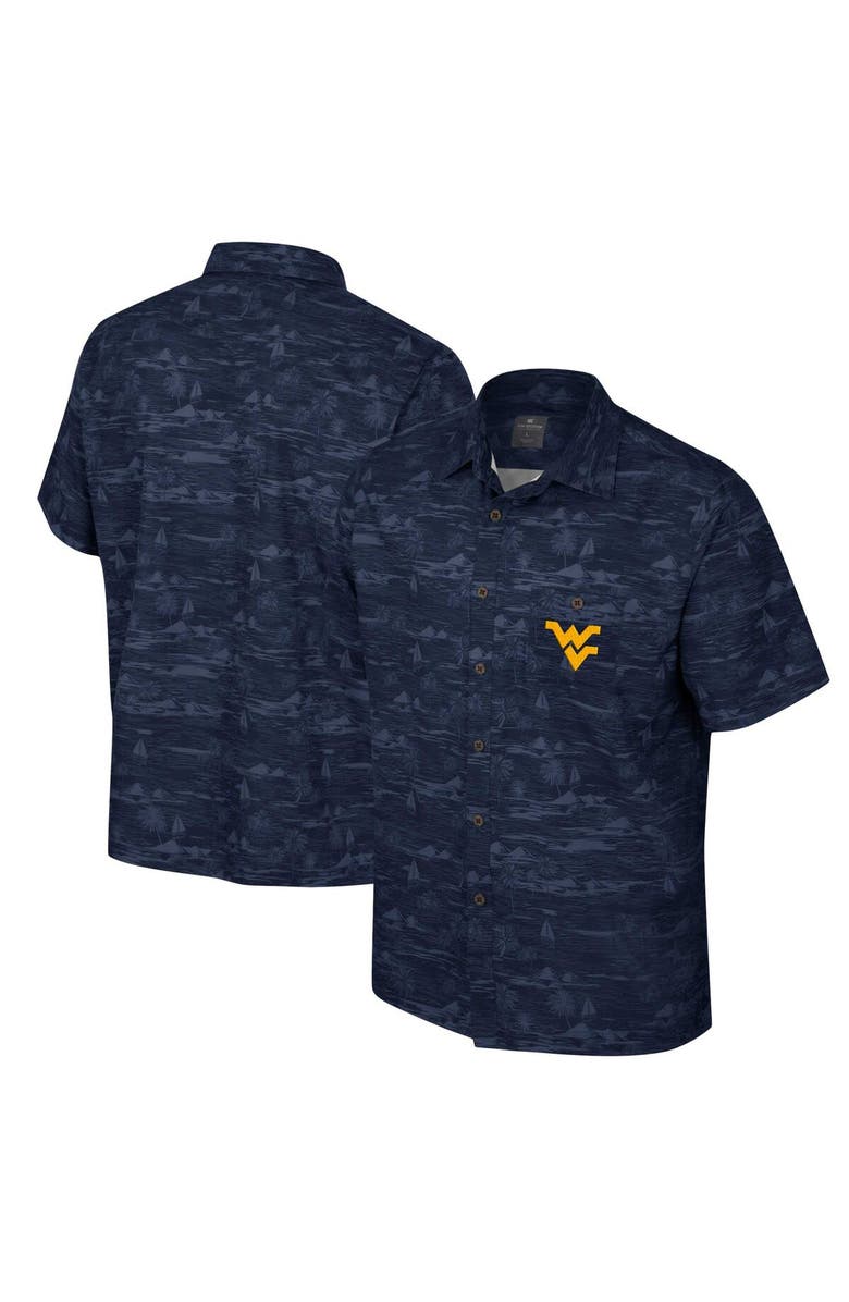 COLOSSEUM Men's Colosseum Navy West Virginia Mountaineers Ozark Button-Up Shirt, Alternate, color, 