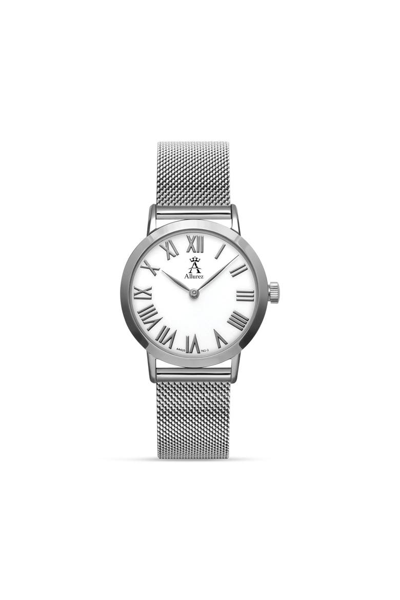 Women's Stainless Steel Mesh Bracelet Watch, Main, color, Silver