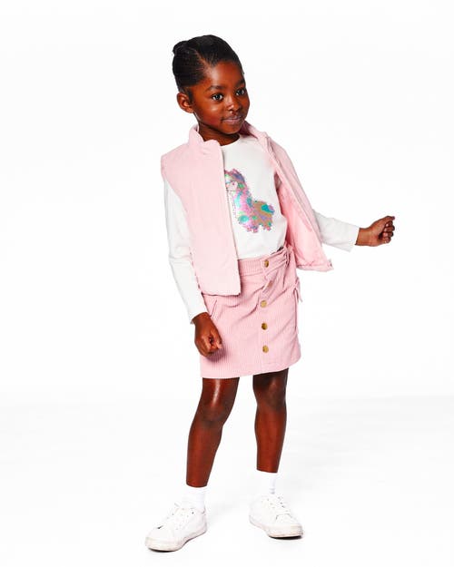 Deux Par Deux Corduroy Puffy Sleeveless Vest In Pink