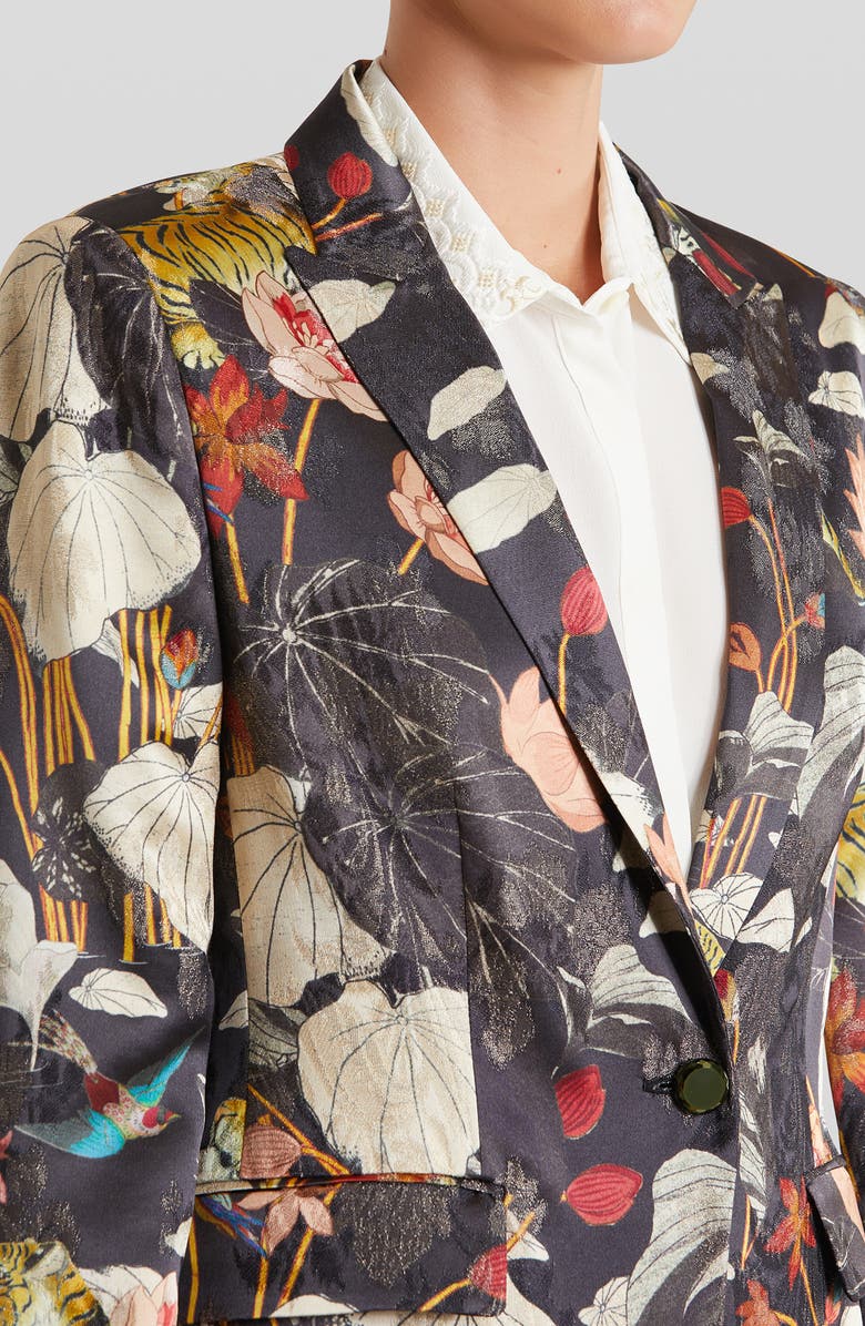 Etro Panarea Floral Metallic Brocade Blazer, Alternate, color, 
