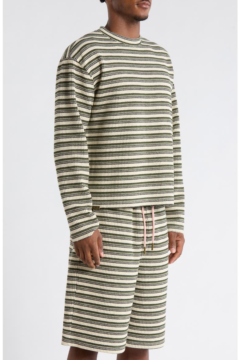 Speak Stripe Cotton T-Shirt, Alternate, color, OLIVE