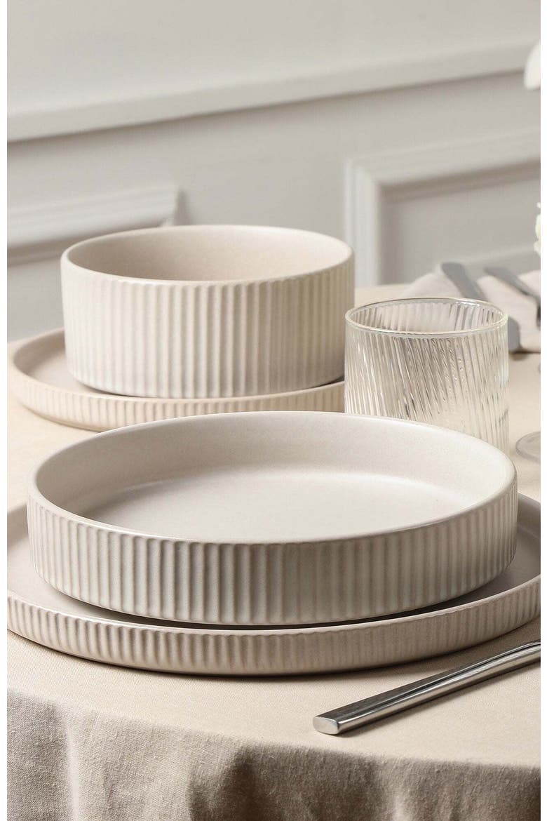 Haven Stoneware 4-Piece Pasta Bowl Set, Alternate, color, Beige