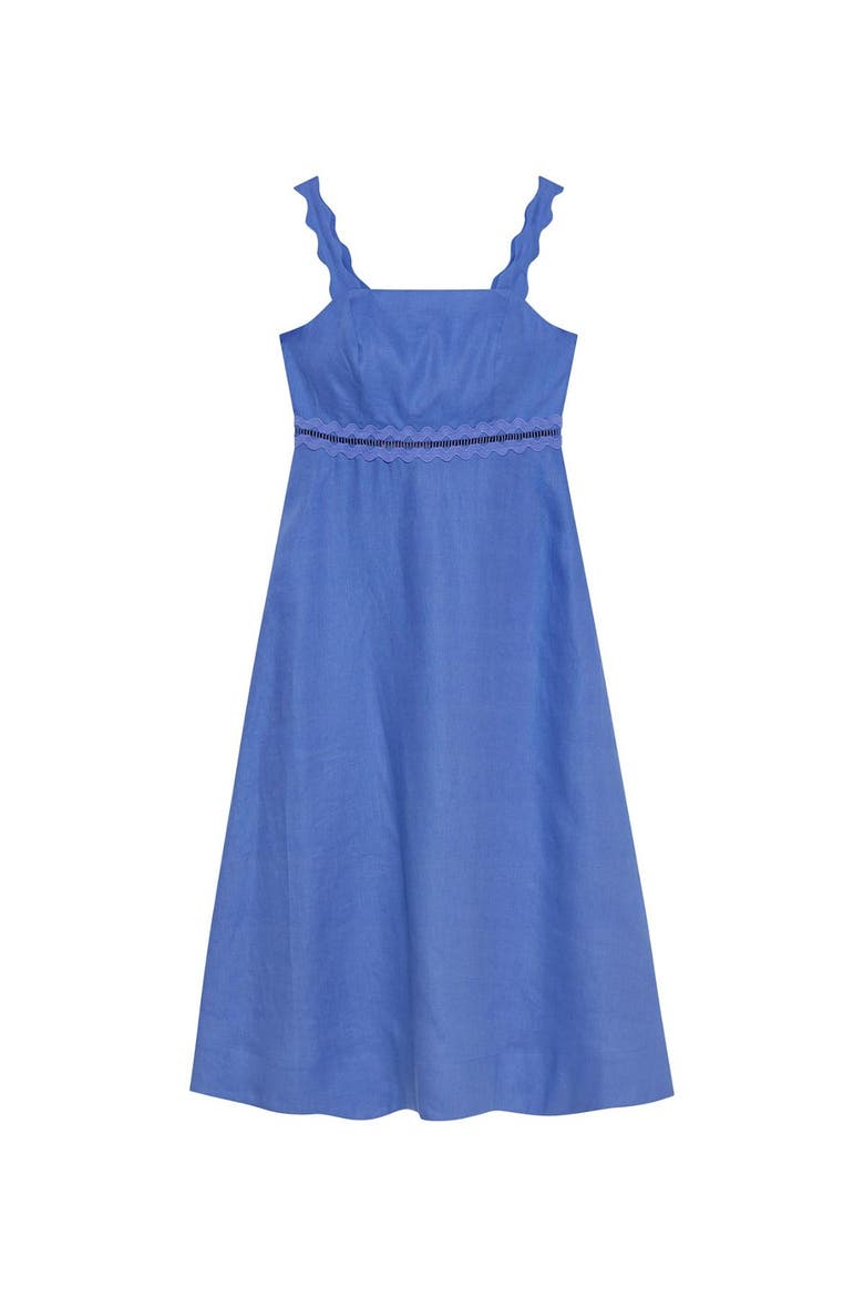 Linen Midi Dress, Alternate, color, Blue