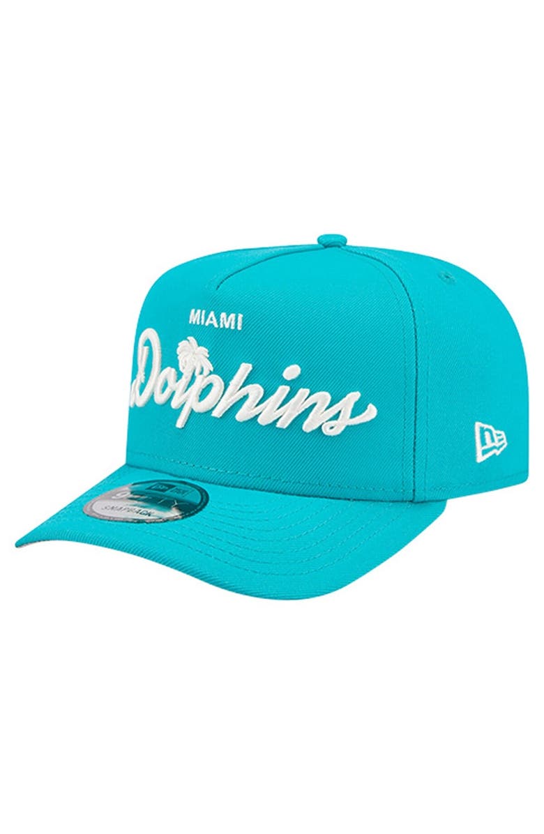 New Era Men's New Era  Aqua Miami Dolphins Local Play A-Frame 9FIFTY Snapback Hat, Alternate, color, Aqua