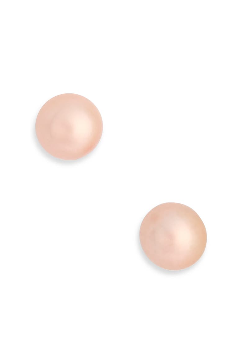 Freshwater Pearl Stud Earrings, Main, color, PINK PEARL