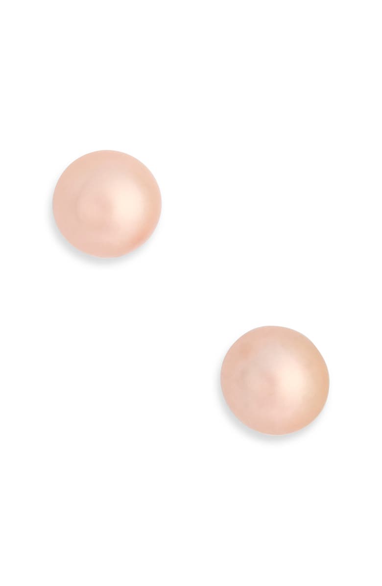Kenneth Jay Lane Freshwater Pearl Stud Earrings, Main, color, Pink Pearl