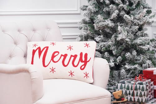 C & F Home C&f Home Merry Knitted Christmas Throw Pillow, 14" X 22" In Red