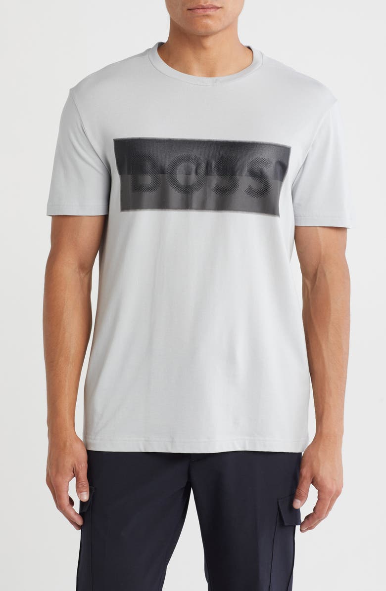 BOSS Logo Graphic T-Shirt, Main, color, Light Grey