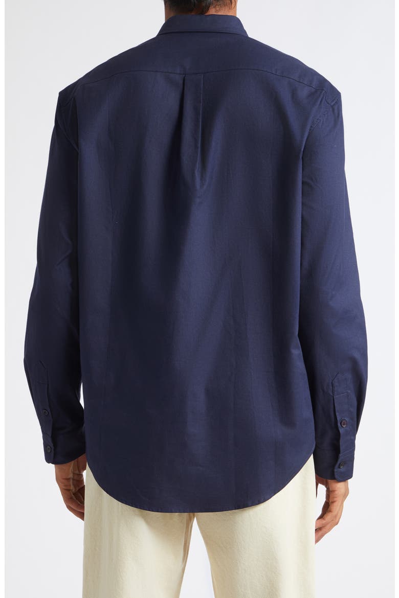 Cotton Jacquard Button-Up Shirt, Alternate, color, 6UB MARINE