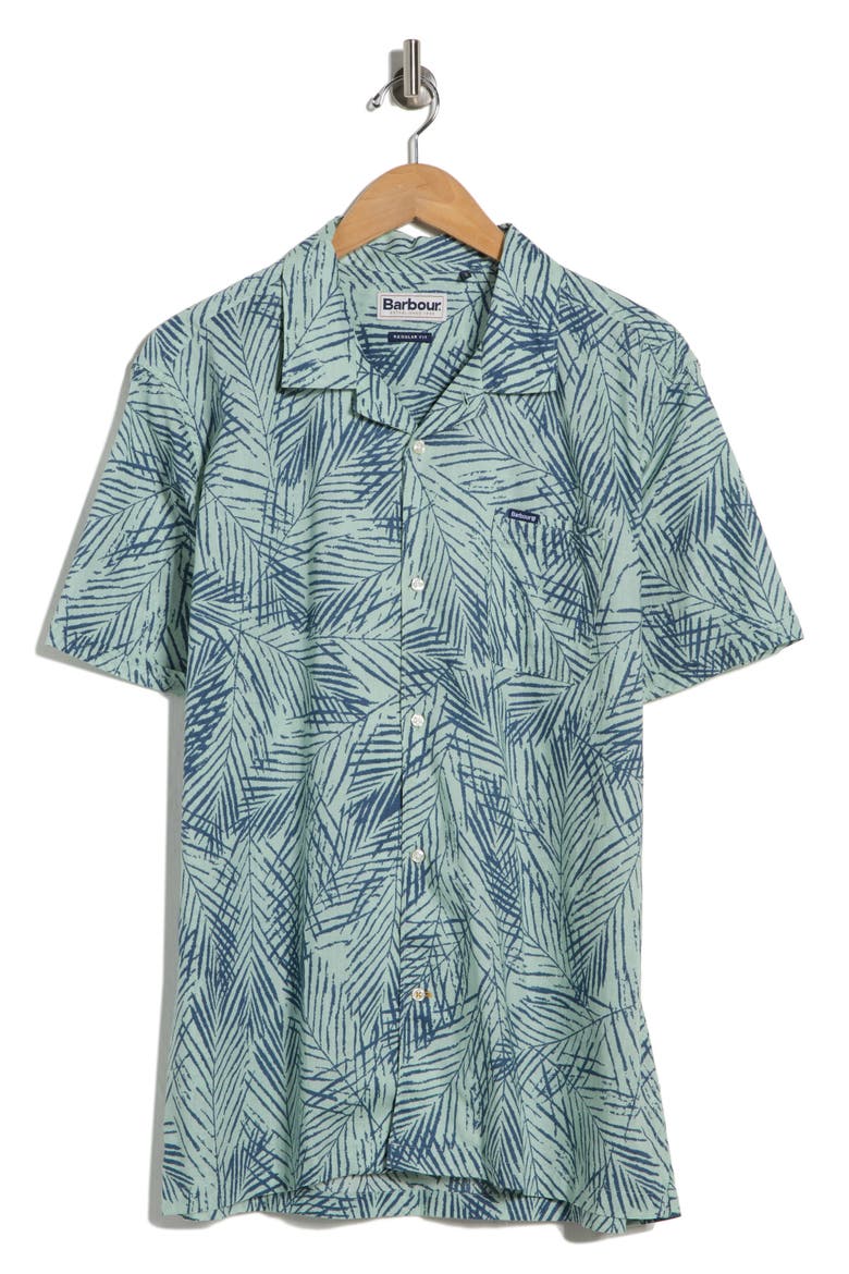 Falmouth Linen & Cotton Camp Shirt, Alternate, color, PALE APPLE