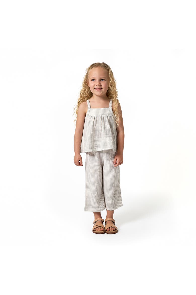 Top and Cropped Pants Set, Main, color, Blue Stripe
