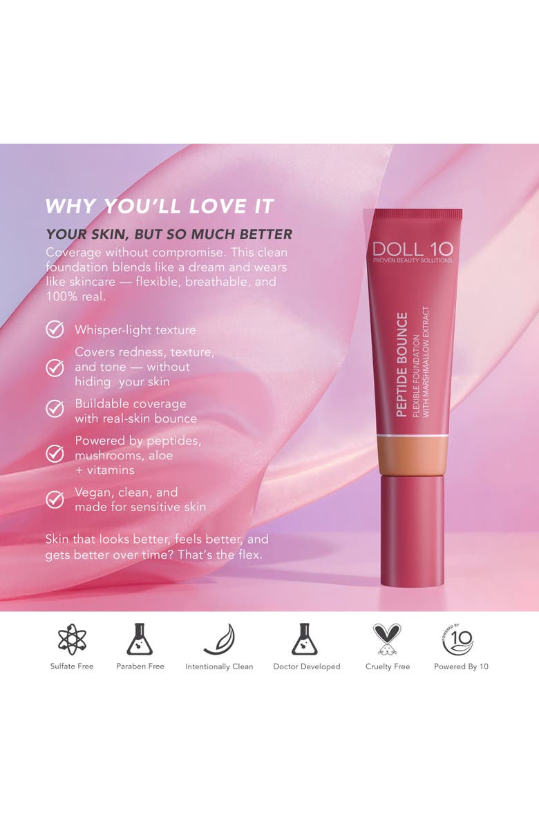 Doll 10 Beauty Peptide Bounce Flexible Foundation with Marshmallow, Alternate, color, Deep