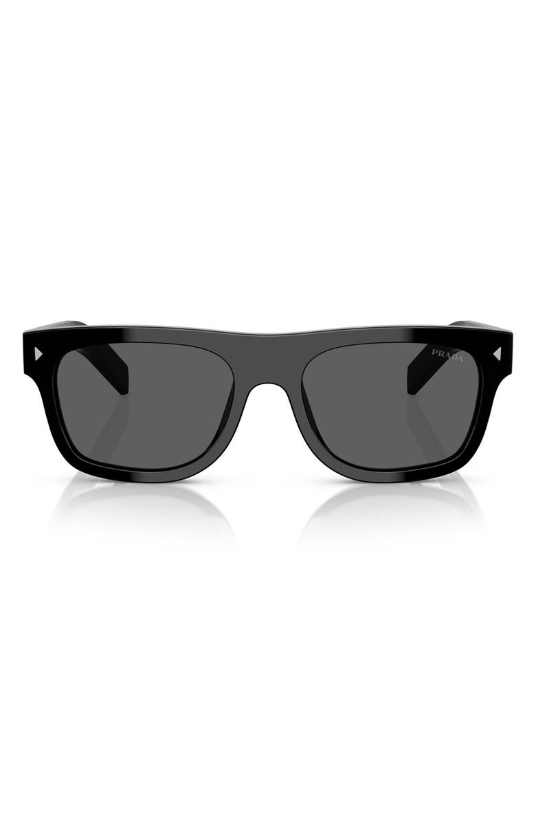 Prada 55mm Pillow Sunglasses, Main, color, Black