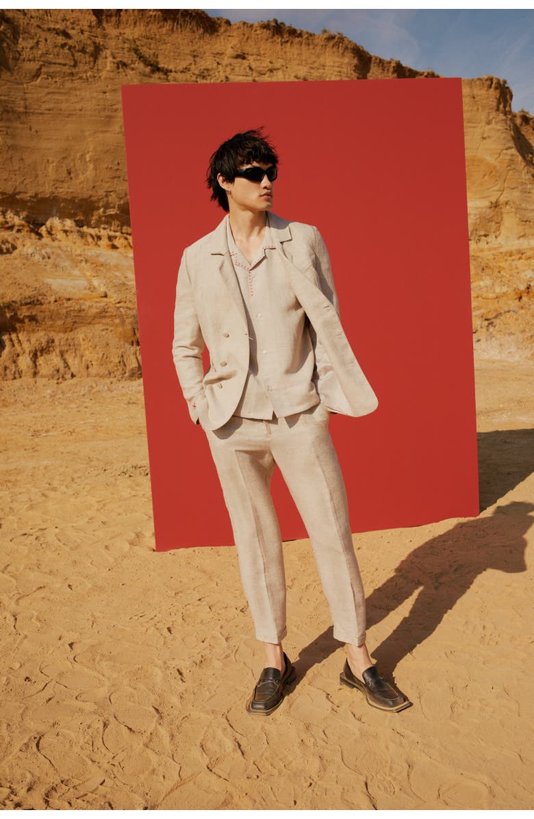 PCFG Free Heaven Linen Oversized Blazer, Alternate, color, Beige