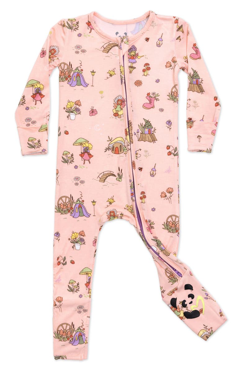Bellabu Bear Fairy Garden Fitted One-Piece Zip Pajamas, Main, color, 