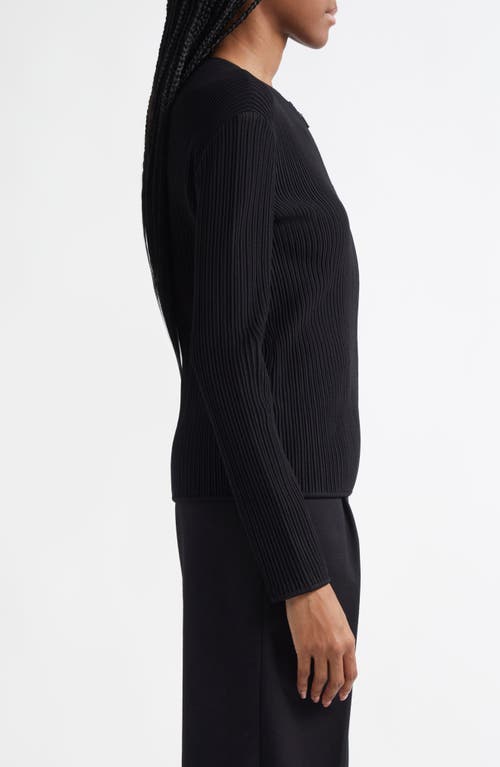 Emporio Armani Ttoman Fabric Full-zip Cardigan In Black