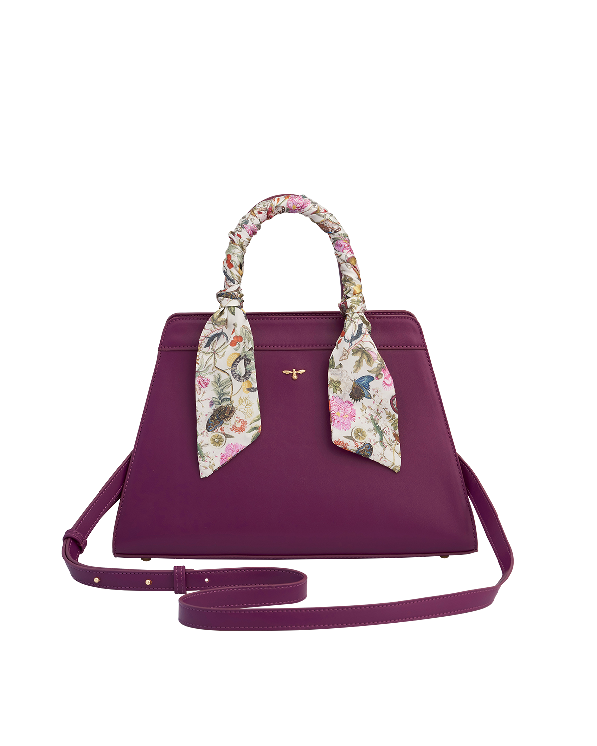 Fable England Floral Engravings Large Plum Tote, Main, color, Purple
