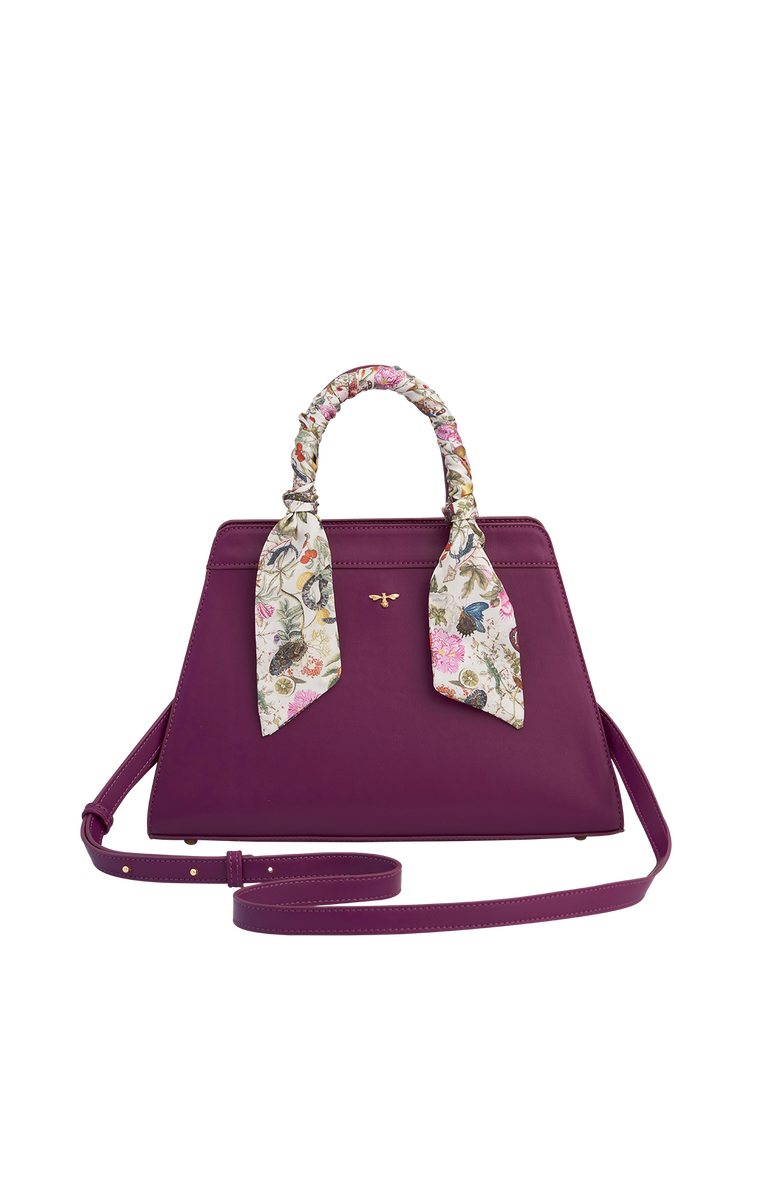 Fable England Floral Engravings Large Plum Tote, Main, color, Purple