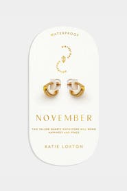Katie Loxton 'November' Waterproof Gold Birthstone Hoop Earrings