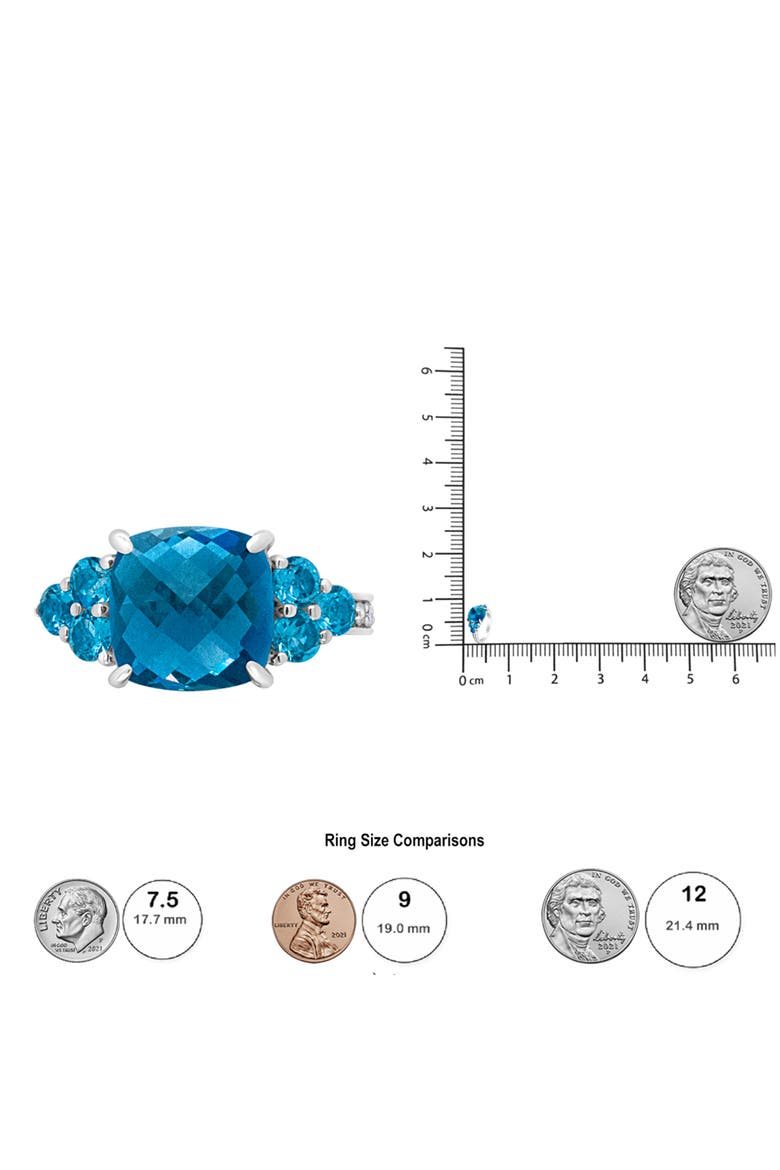 18K Gold Topaz & 1/6 Cttw Diamond 3 Stone Style Ring -  .5, Alternate, color, White