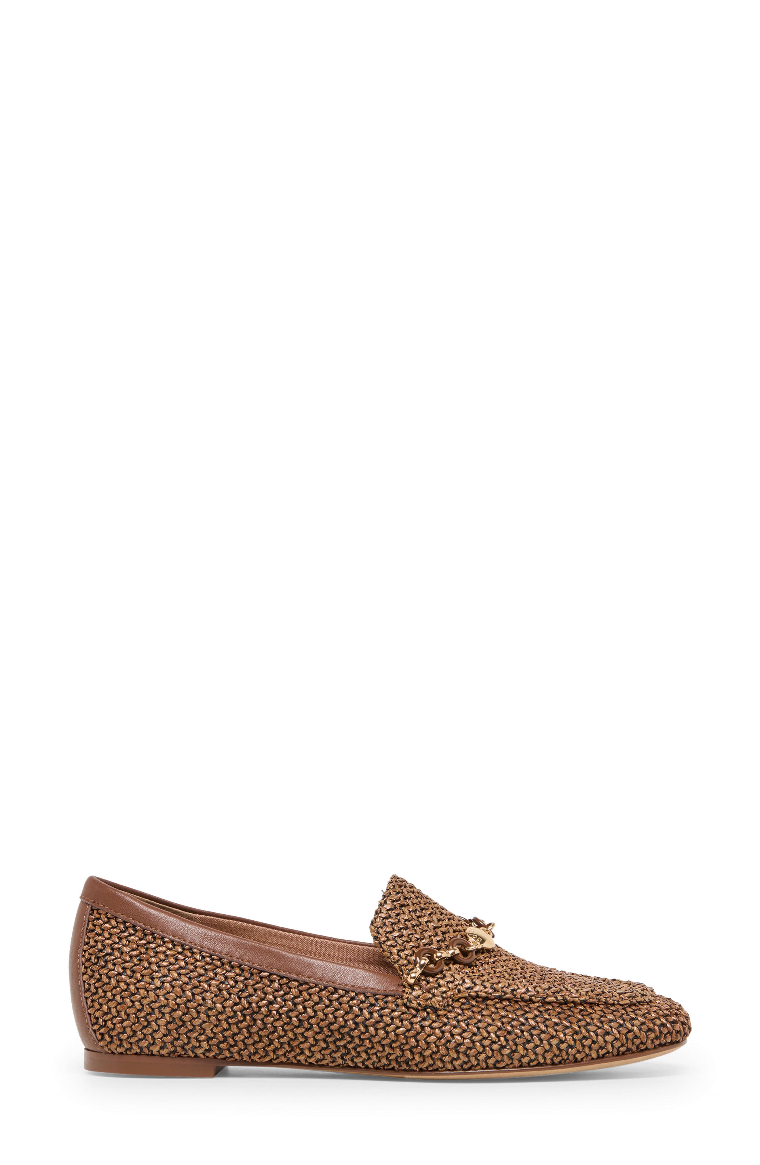 Dolce Vita Kiala Embellished Raffia Loafer, Alternate, color, Chocolate Raffia