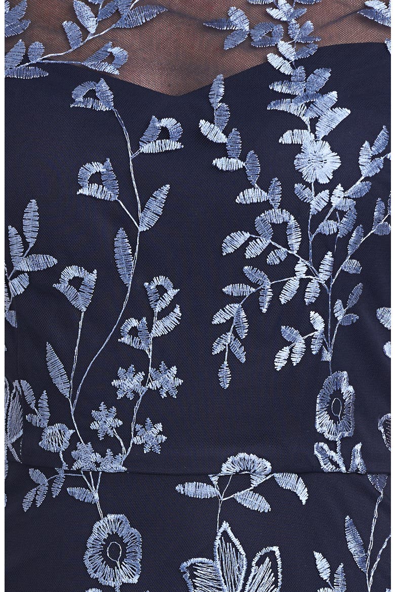 meredith floral embroidery a-line dress Js Collections Meredith Floral-Embroidered A-Line Dress - Navy / Sky