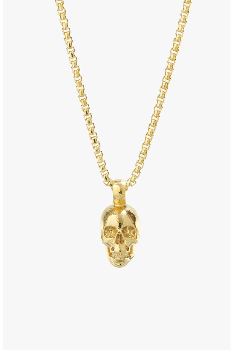 Skull Pendant Necklace, Main, color, METALLIC GOLD