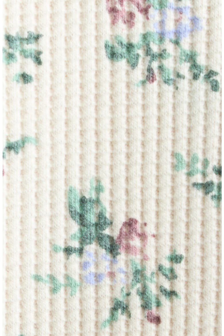 Danbury Floral Waffle Stitch Henley, Alternate, color, IVORY