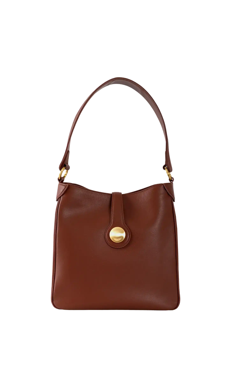 Esthera 9AM Leather Shoulder Bag, Main, color, Brown