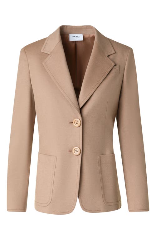 Akris Punto Cashmere-wool Single-breasted Blazer Jacket In Brown