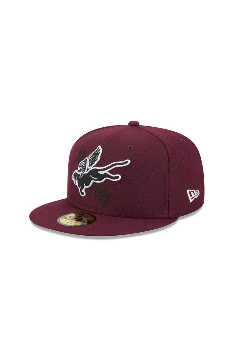 New Era Men's New Era  Maroon Fayetteville Woodpeckers Theme Nights 59FIFTY Fitted Hat, Main, color, 