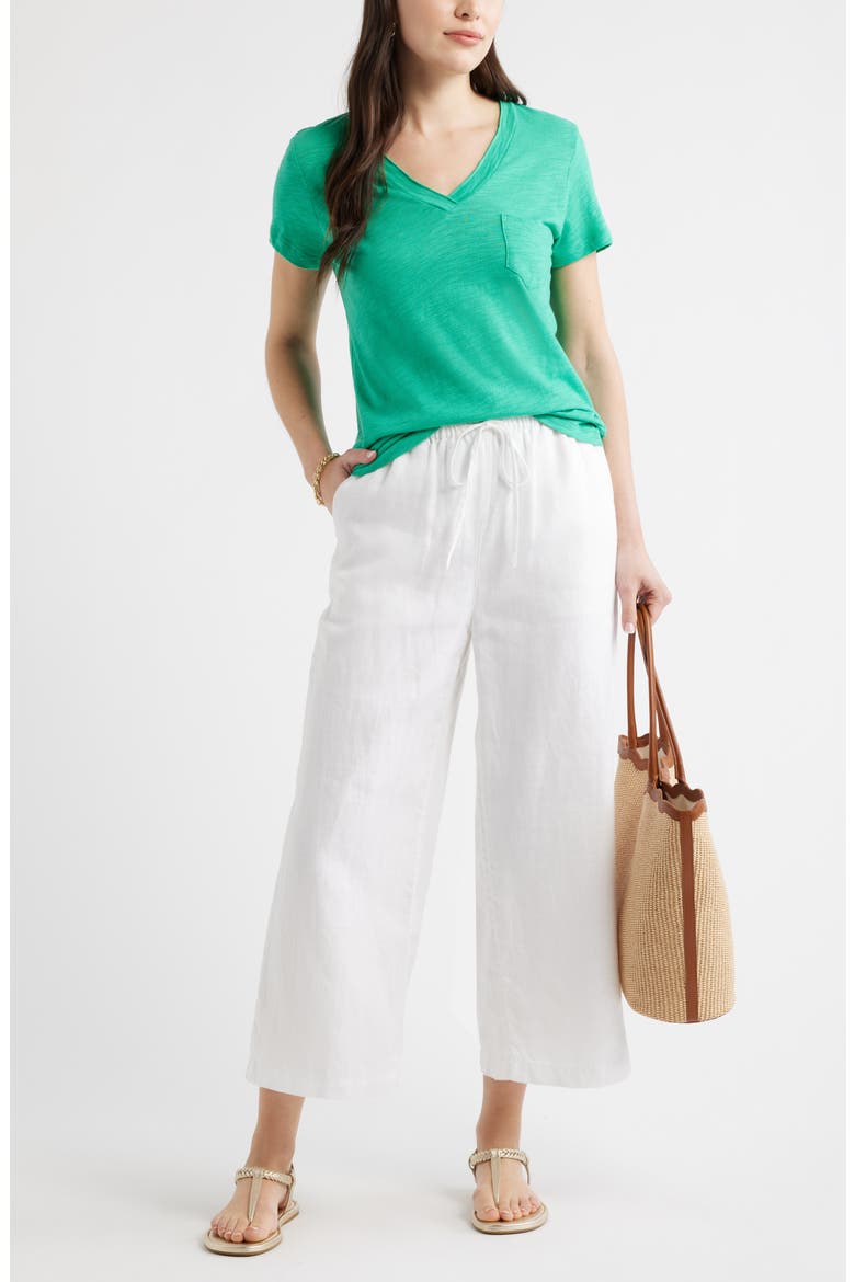 Cotton & Modal V-Neck T-Shirt, Alternate, color, GREEN EASE