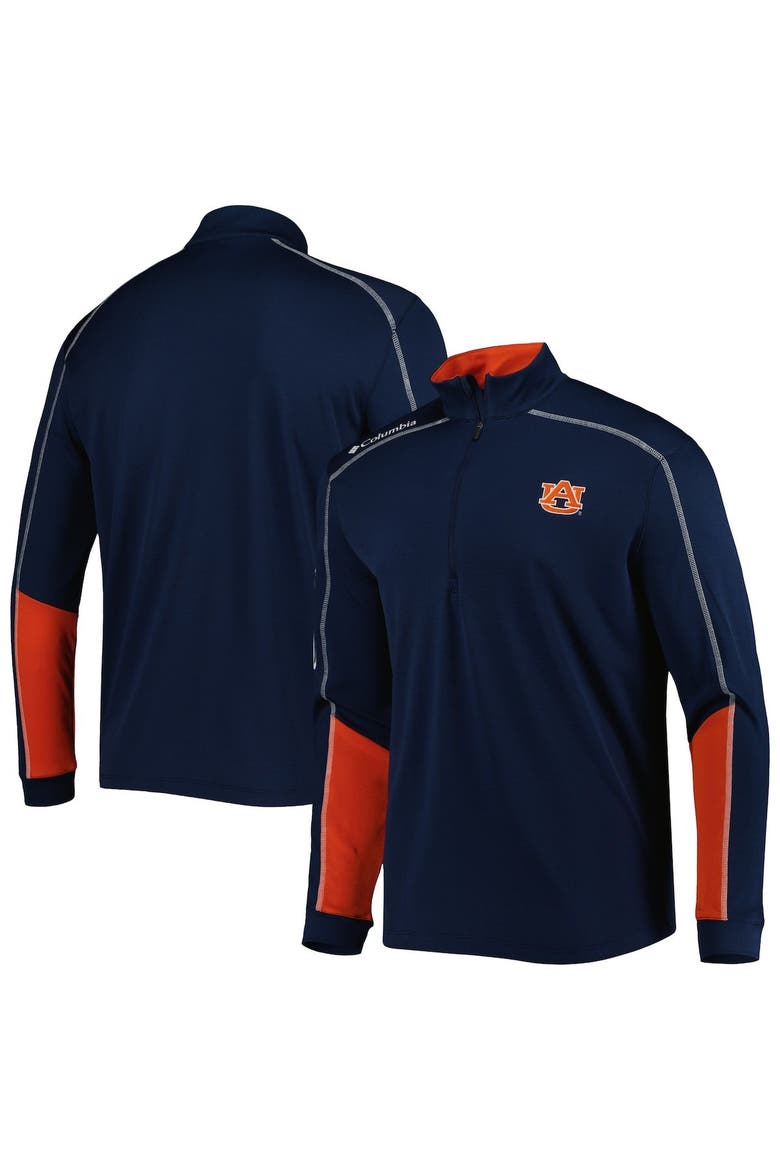 Men's Columbia Navy Auburn Tigers Shotgun 2.0 Omni-Wick Quarter-Zip Jacket, Main, color, Navy