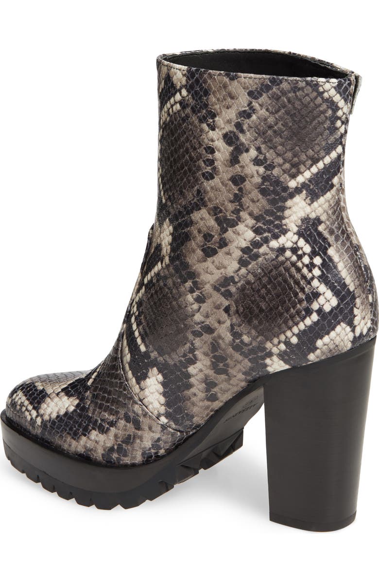 AllSaints Ana Bootie, Alternate, color, Black/ White Snake Leather