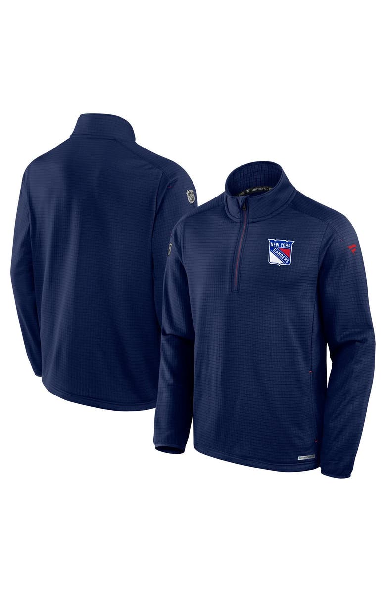 FANATICS Men's Fanatics  Navy New York Rangers Big & Tall Authentic Pro Quarter-Zip Top, Main, color, Navy