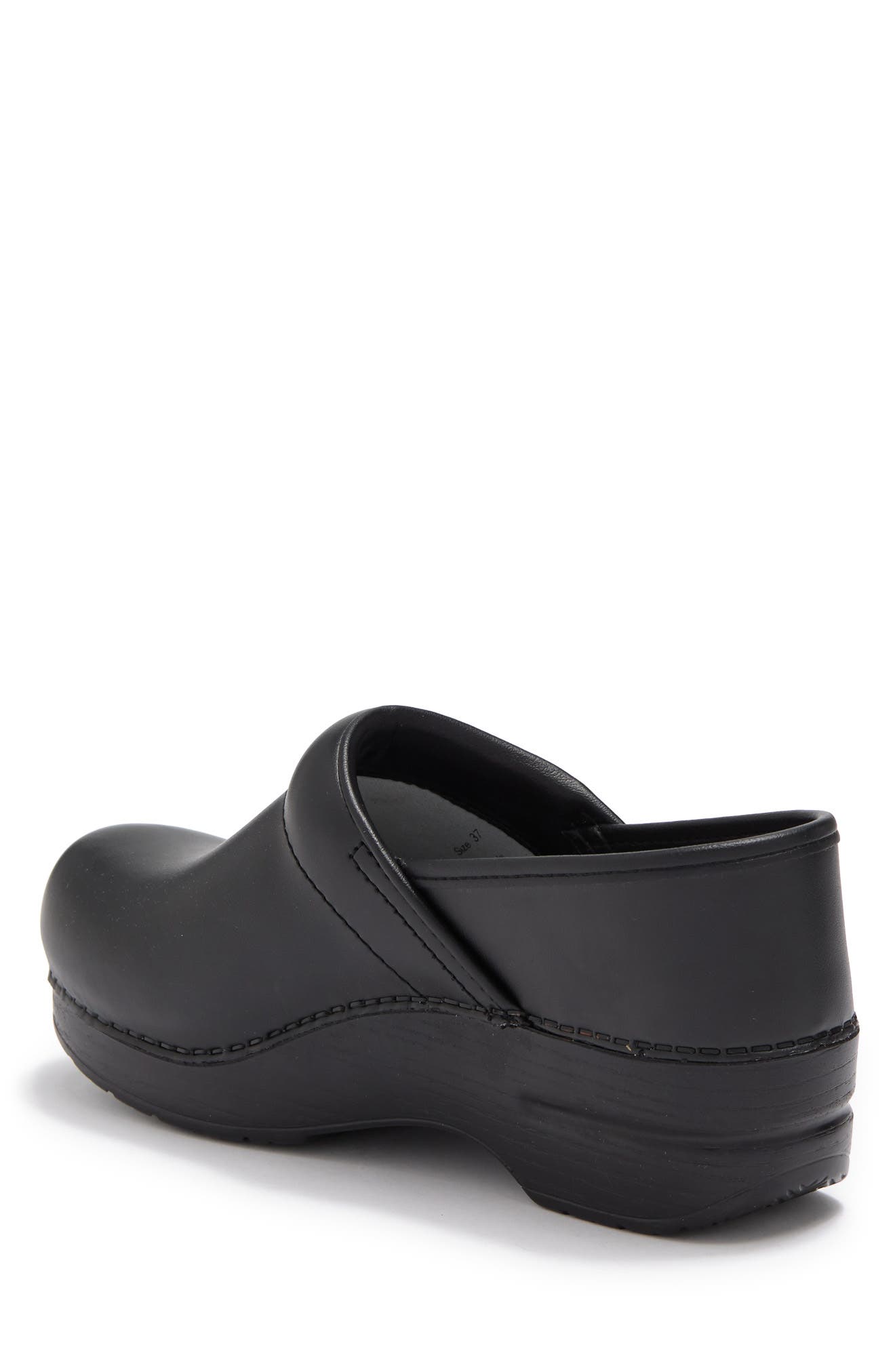 Dansko Professional Black Leather Clog, Alternate, color, Black